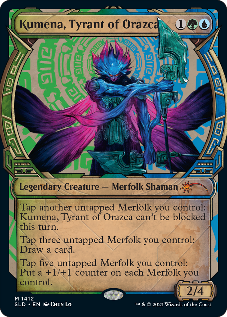 Kumena, Tyrant of Orazca (SLD-1412) - Secret Lair Drop: (Showcase) Foil - Premium MTG Single from Wizards of the Coast - Just $12.86! Shop now at Game Crave Tournament Store