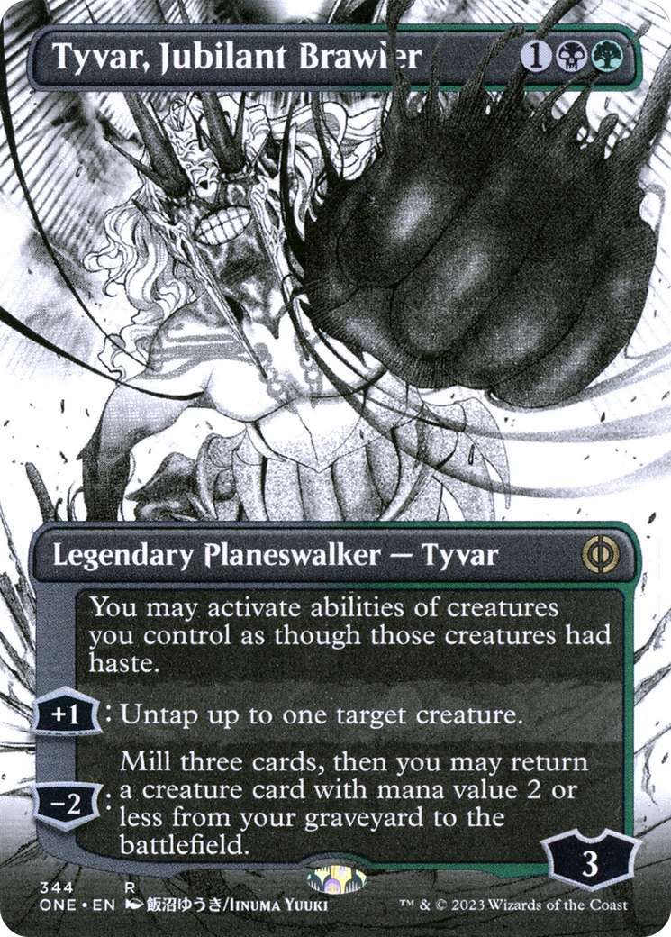 Tyvar, Jubilant Brawler (ONE-344) - Phyrexia: All Will Be One: (Showcase) (Borderless) - Premium MTG Single from Wizards of the Coast - Just $0.38! Shop now at Game Crave Tournament Store