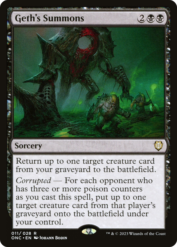 Geth's Summons (ONC-011) - Phyrexia: All Will Be One Commander - Premium MTG Single from Wizards of the Coast - Just $0.17! Shop now at Game Crave Tournament Store