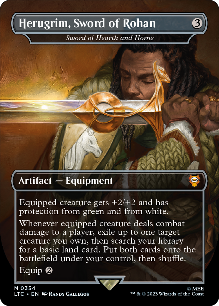 Sword of Hearth and Home (LTC-354) - Tales of Middle-earth Commander / Herugrim, Sword of Rohan (Borderless) Foil - Premium MTG Single from Wizards of the Coast - Just $4.68! Shop now at Game Crave Tournament Store