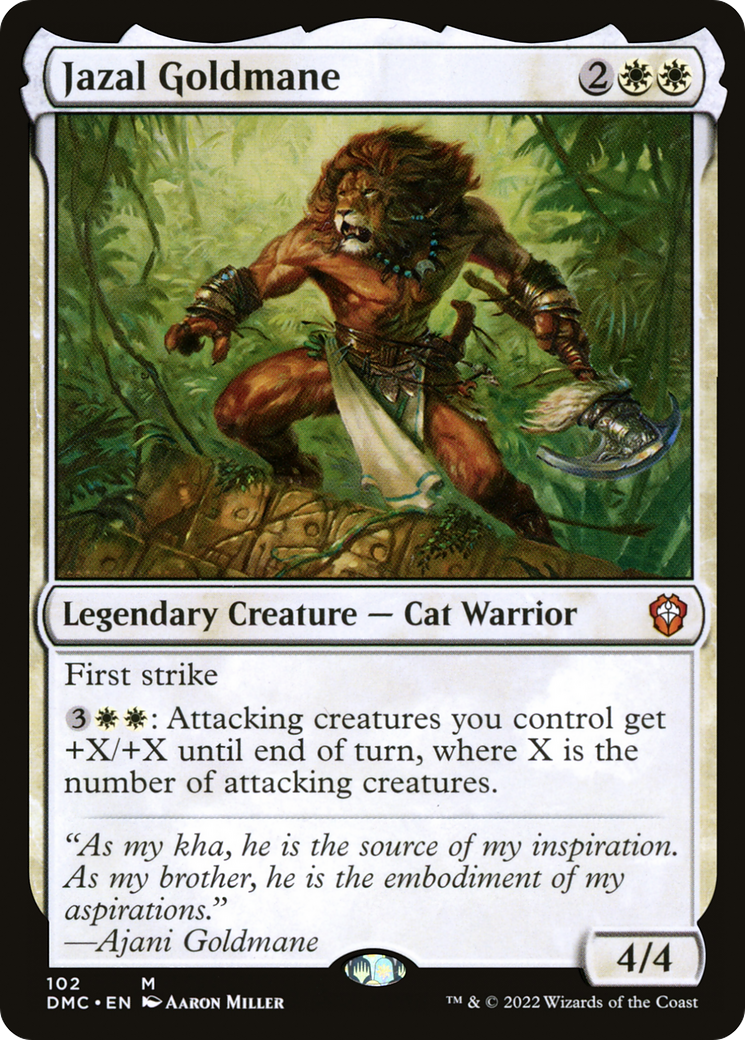 Jazal Goldmane (DMC-102) - Dominaria United Commander - Premium MTG Single from Wizards of the Coast - Just $0.08! Shop now at Game Crave Tournament Store