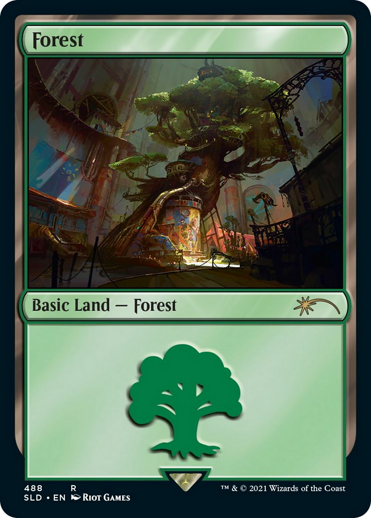 Forest (SLD-488) - Secret Lair Drop Foil - Premium MTG Single from Wizards of the Coast - Just $0.41! Shop now at Game Crave Tournament Store