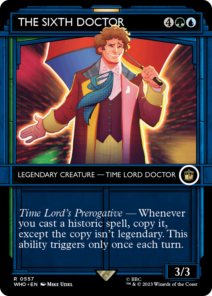 The Sixth Doctor (WHO-557) - Doctor Who: (Showcase) (Borderless) Foil - Premium MTG Single from Wizards of the Coast - Just $0.39! Shop now at Game Crave Tournament Store