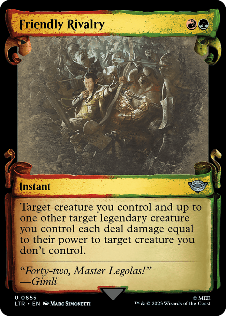 Friendly Rivalry (LTR-655) - The Lord of the Rings: Tales of Middle-earth: (Showcase) - Premium MTG Single from Wizards of the Coast - Just $0.08! Shop now at Game Crave Tournament Store