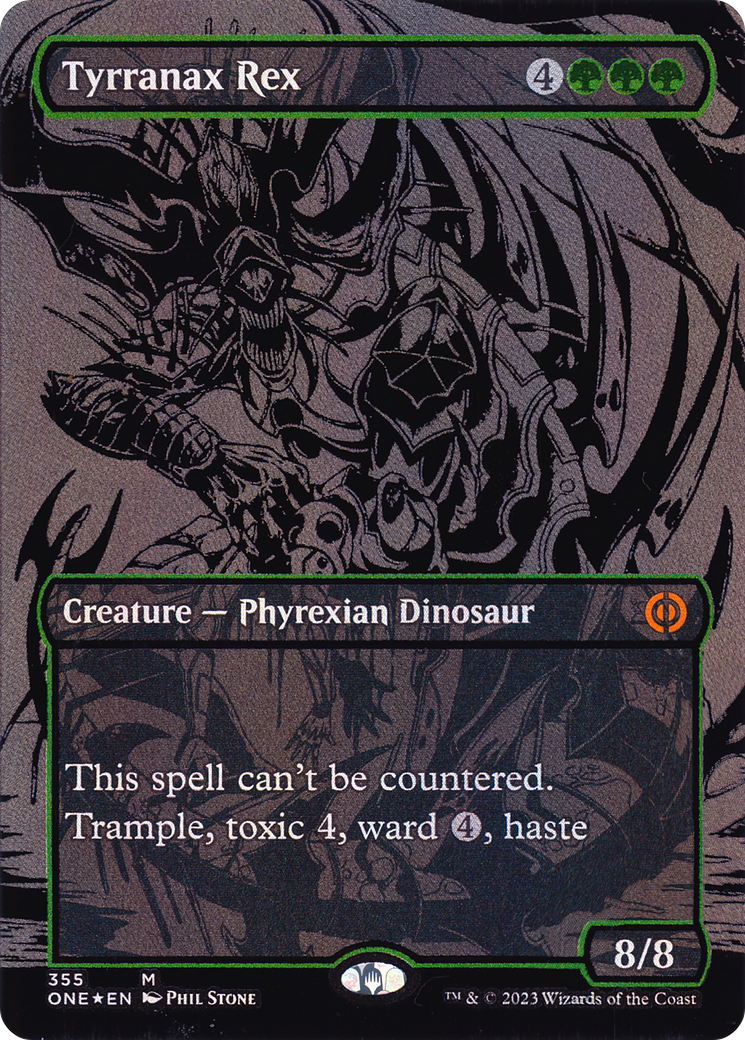 Tyrranax Rex (ONE-355) - Phyrexia: All Will Be One (Borderless) Foil - Premium MTG Single from Wizards of the Coast - Just $15.20! Shop now at Game Crave Tournament Store
