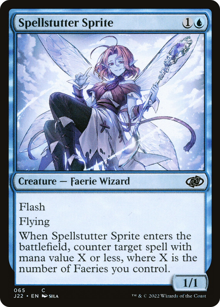 Spellstutter Sprite (J22-065) - Jumpstart 2022 - Premium MTG Single from Wizards of the Coast - Just $1.31! Shop now at Game Crave Tournament Store