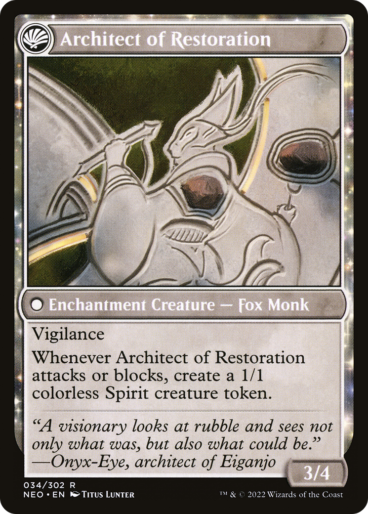 The Restoration of Eiganjo // Architect of Restoration (NEO-034) - Kamigawa: Neon Dynasty: (fandfc) Foil - Premium MTG Single from Wizards of the Coast - Just $0.10! Shop now at Game Crave Tournament Store