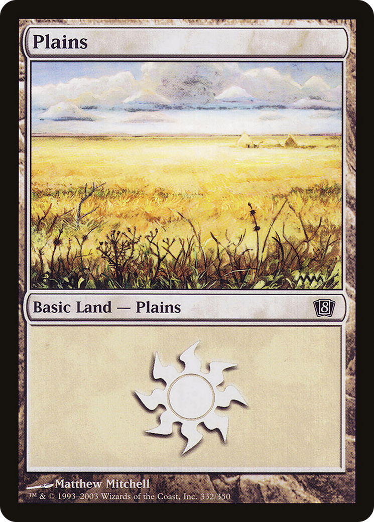 Plains (8ED-332★) - Eighth Edition Foil - Premium MTG Single from Wizards of the Coast - Just $1.02! Shop now at Game Crave Tournament Store