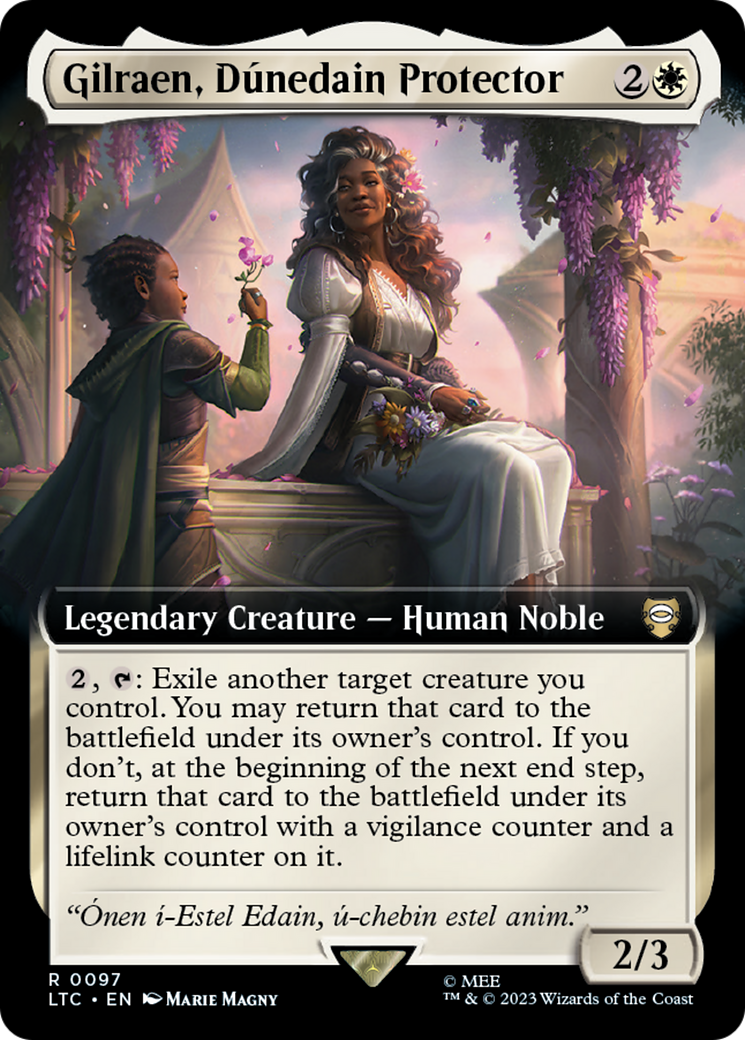 Gilraen, Dúnedain Protector (LTC-097) - Tales of Middle-earth Commander: (Extended Art) - Premium MTG Single from Wizards of the Coast - Just $0.87! Shop now at Game Crave Tournament Store