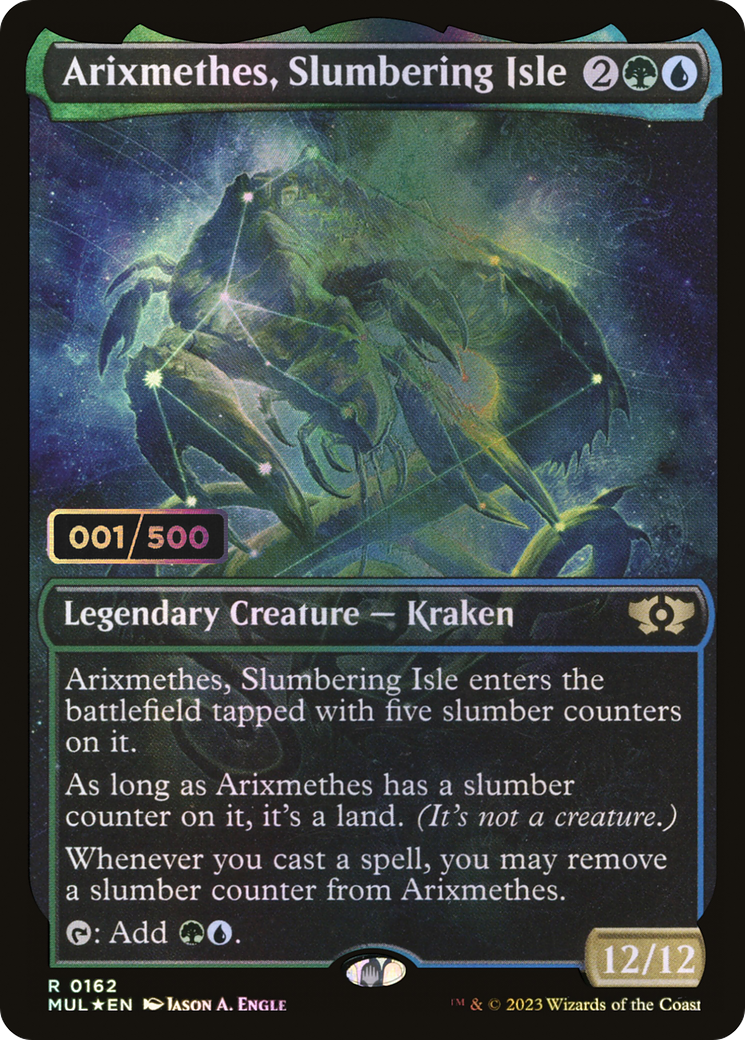 Arixmethes, Slumbering Isle (MUL-162Z) - Multiverse Legends: (Showcase) Foil - Premium MTG Single from Wizards of the Coast - Just $65.60! Shop now at Game Crave Tournament Store