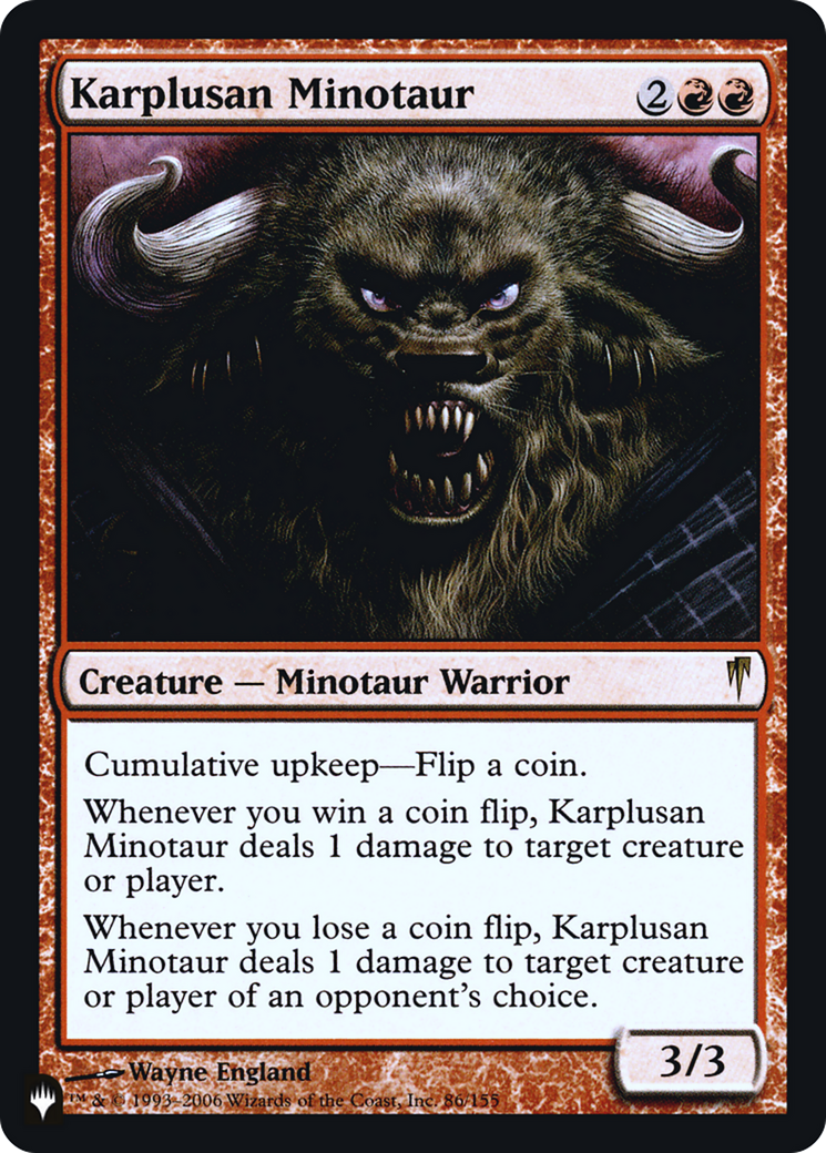 Karplusan Minotaur (PHED-029) - Heads I Win, Tails You Lose Foil - Premium MTG Single from Wizards of the Coast - Just $2.05! Shop now at Game Crave Tournament Store