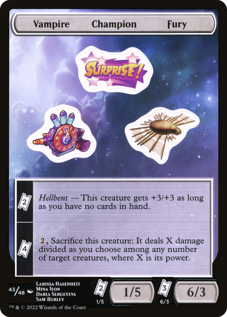 Vampire Champion Fury (SUNF-043) - Unfinity Sticker Sheets - Premium MTG Single from Wizards of the Coast - Just $0.25! Shop now at Game Crave Tournament Store