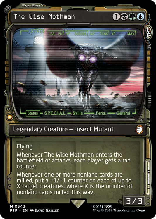 The Wise Mothman (PIP-343) - Fallout: (Showcase) - Premium MTG Single from Wizards of the Coast - Just $2.01! Shop now at Game Crave Tournament Store