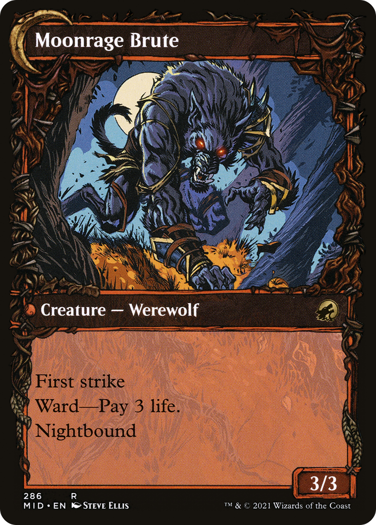 Brutal Cathar // Moonrage Brute (MID-286) - Innistrad: Midnight Hunt: (Showcase, Double Faced Transform) Foil - Premium MTG Single from Wizards of the Coast - Just $0.44! Shop now at Game Crave Tournament Store