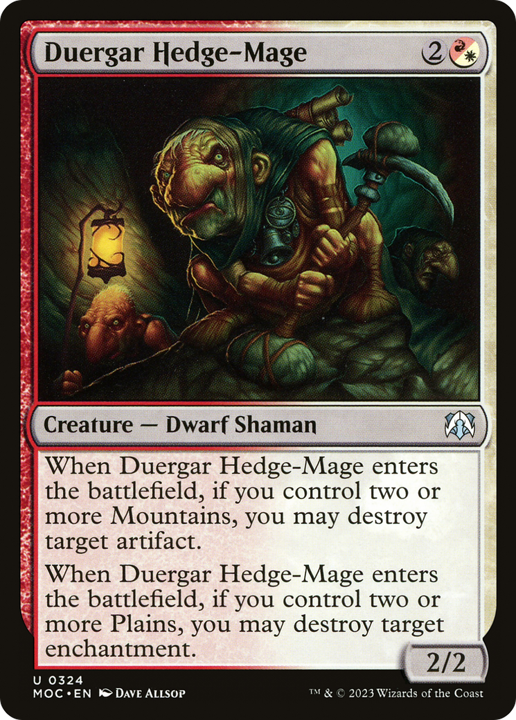 Duergar Hedge-Mage (MOC-324) - March of the Machine Commander - Premium MTG Single from Wizards of the Coast - Just $0.25! Shop now at Game Crave Tournament Store