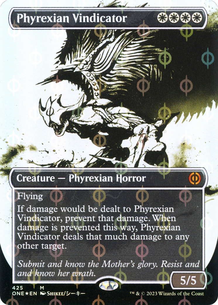 Phyrexian Vindicator (ONE-425) - Phyrexia: All Will Be One: (Showcase) (Borderless) Foil - Premium MTG Single from Wizards of the Coast - Just $2.02! Shop now at Game Crave Tournament Store
