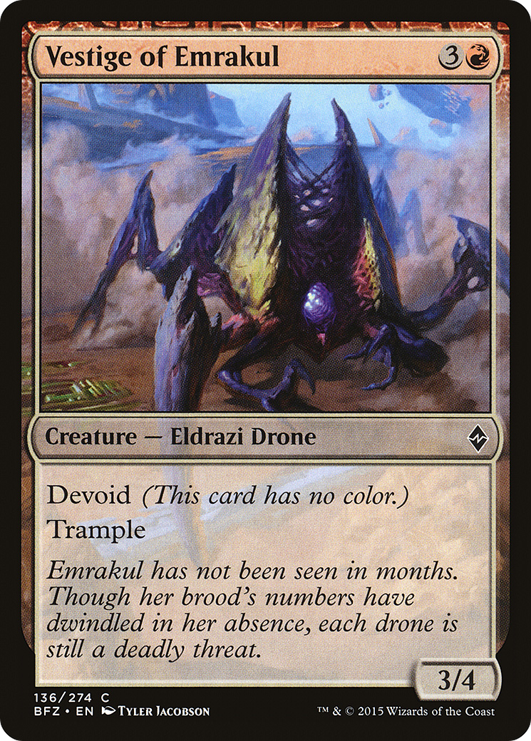 Vestige of Emrakul (BFZ-136) - Battle for Zendikar: (devoid) - Premium MTG Single from Wizards of the Coast - Just $0.08! Shop now at Game Crave Tournament Store