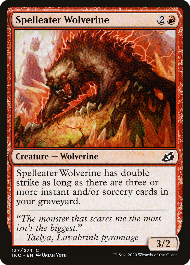 Spelleater Wolverine (IKO-137) - Ikoria: Lair of Behemoths - Premium MTG Single from Wizards of the Coast - Just $0.25! Shop now at Game Crave Tournament Store
