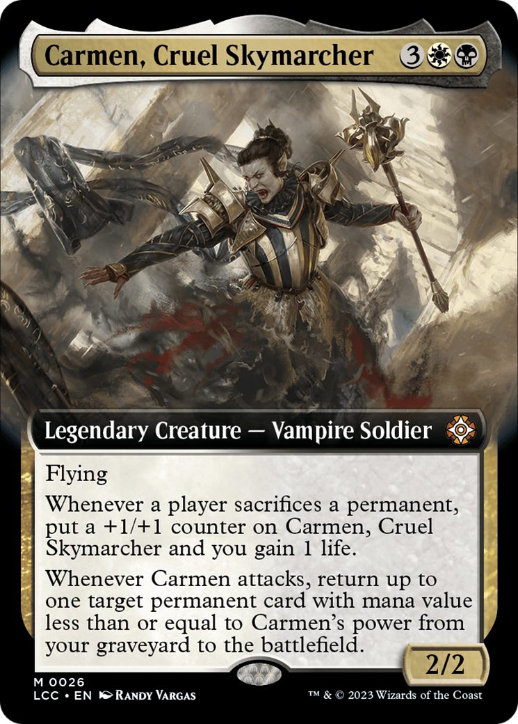 Carmen, Cruel Skymarcher (LCC-026) - The Lost Caverns of Ixalan Commander: (Extended Art) Foil - Premium MTG Single from Wizards of the Coast - Just $1.20! Shop now at Game Crave Tournament Store