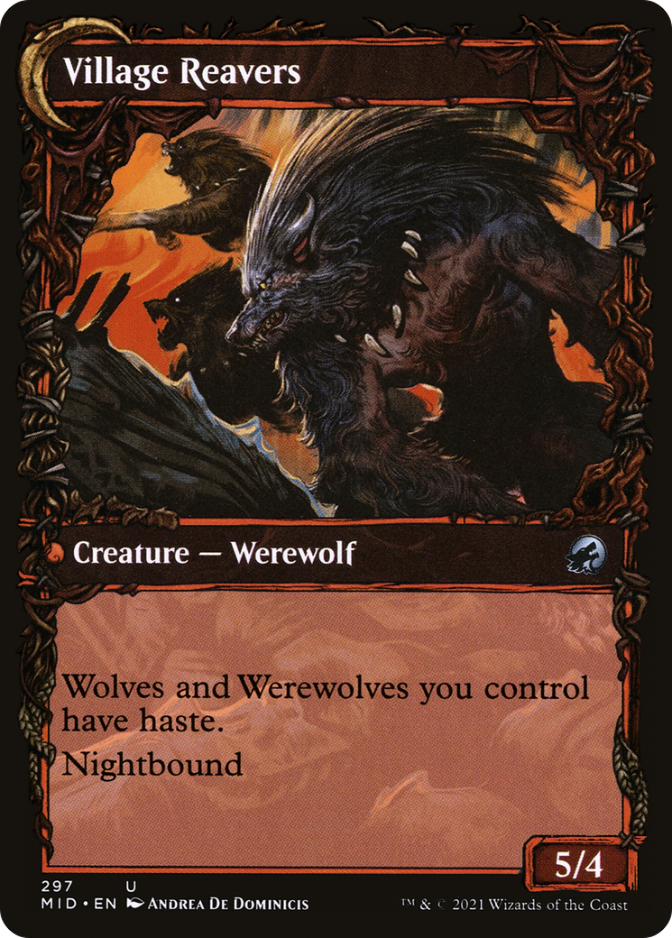 Village Watch // Village Reavers (MID-297) - Innistrad: Midnight Hunt: (Showcase, Double Faced Transform) - Premium MTG Single from Wizards of the Coast - Just $0.08! Shop now at Game Crave Tournament Store