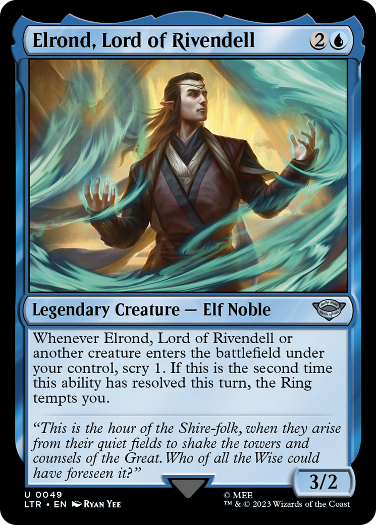 Elrond, Lord of Rivendell (LTR-049) - The Lord of the Rings: Tales of Middle-earth - Premium MTG Single from Wizards of the Coast - Just $0.25! Shop now at Game Crave Tournament Store