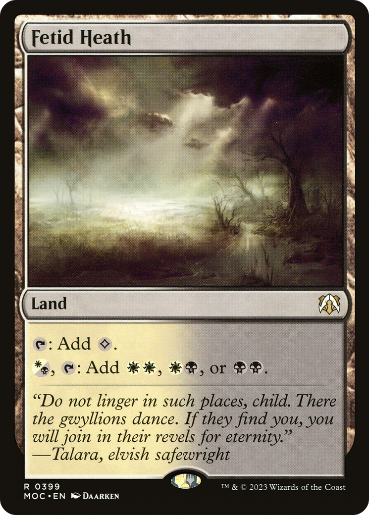 Fetid Heath (MOC-399) - March of the Machine Commander - Premium MTG Single from Wizards of the Coast - Just $0.77! Shop now at Game Crave Tournament Store