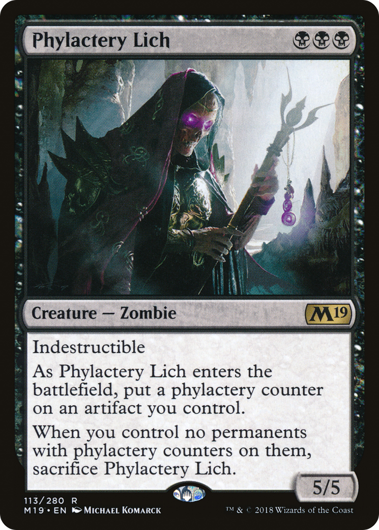 Phylactery Lich (M19-113) - Core Set 2019 Foil - Premium MTG Single from Wizards of the Coast - Just $0.08! Shop now at Game Crave Tournament Store