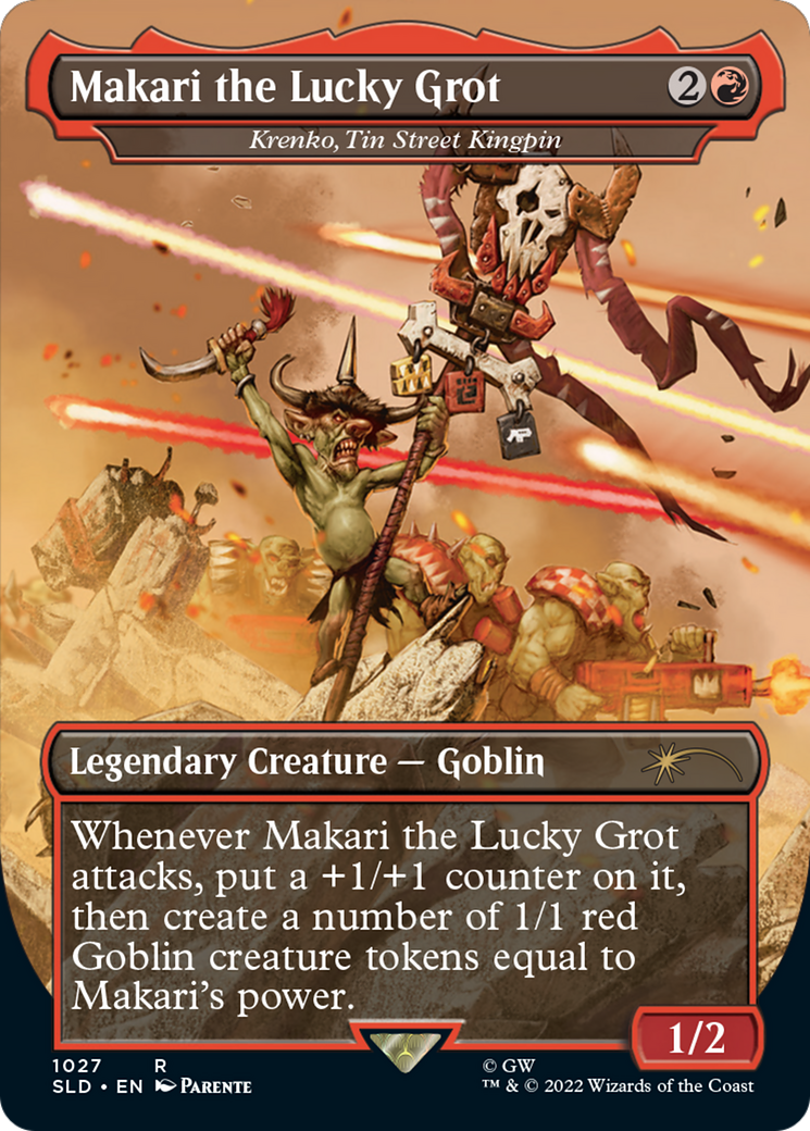 Krenko, Tin Street Kingpin (SLD-1027) - Secret Lair Drop / Makari the Lucky Grot (Borderless) - Premium MTG Single from Wizards of the Coast - Just $5.62! Shop now at Game Crave Tournament Store