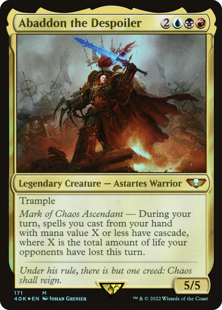 Abaddon the Despoiler (40K-171) - Warhammer 40,000 Commander Foil - Premium MTG Single from Wizards of the Coast - Just $0.12! Shop now at Game Crave Tournament Store