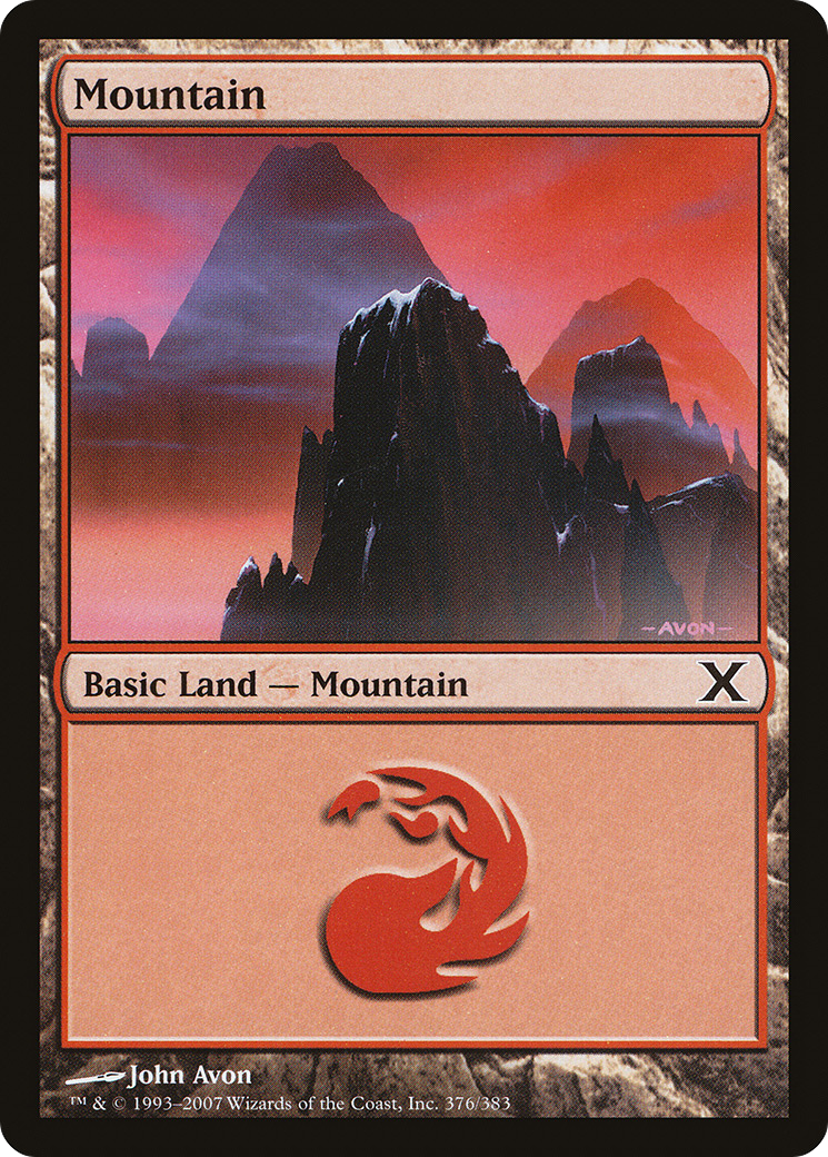 Mountain (10E-376) - Tenth Edition Foil - Premium MTG Single from Wizards of the Coast - Just $0.27! Shop now at Game Crave Tournament Store