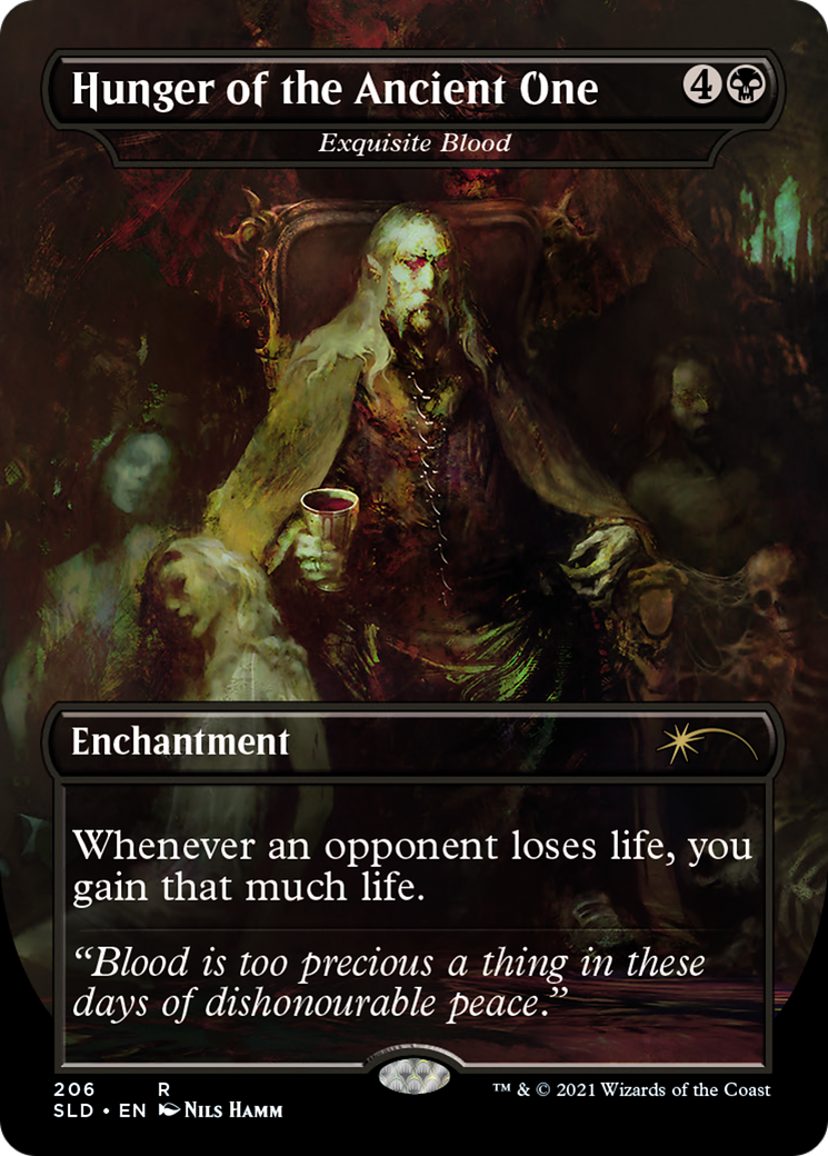 Exquisite Blood (SLD-206) - Secret Lair Drop / Hunger of the Ancient One (Borderless) Foil - Premium MTG Single from Wizards of the Coast - Just $10.77! Shop now at Game Crave Tournament Store