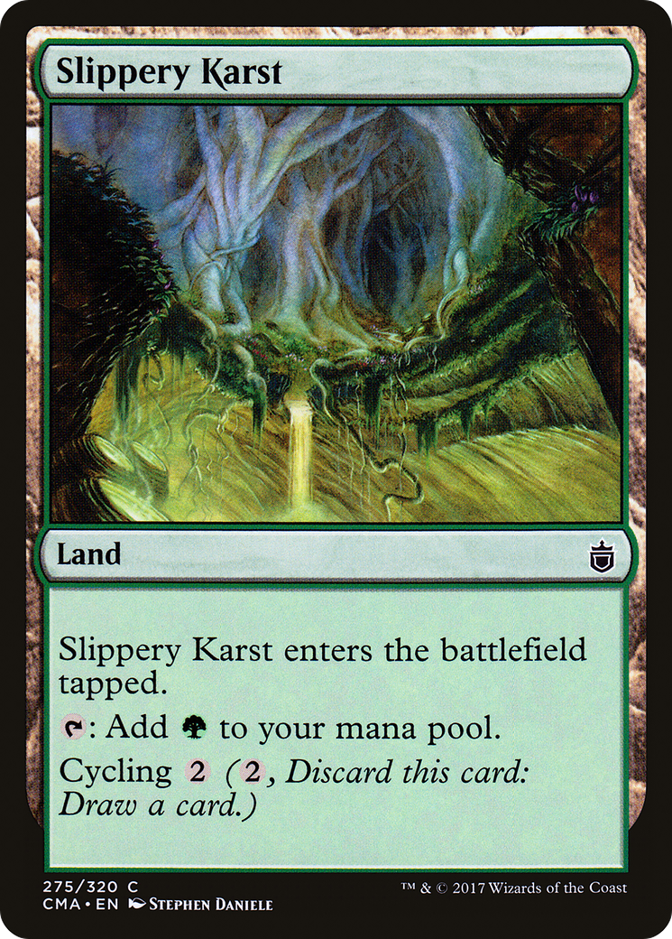 Slippery Karst (CMA-275) - Commander Anthology - Premium MTG Single from Wizards of the Coast - Just $0.08! Shop now at Game Crave Tournament Store