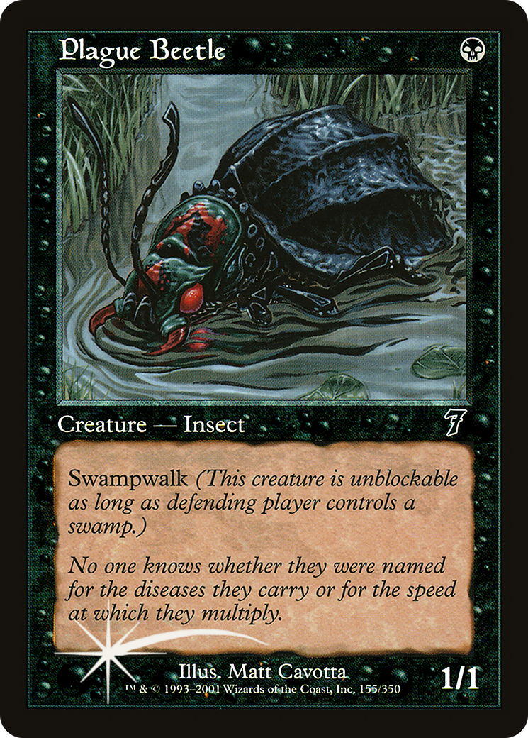 Plague Beetle (7ED-155★) - Seventh Edition Foil - Premium MTG Single from Wizards of the Coast - Just $0.72! Shop now at Game Crave Tournament Store