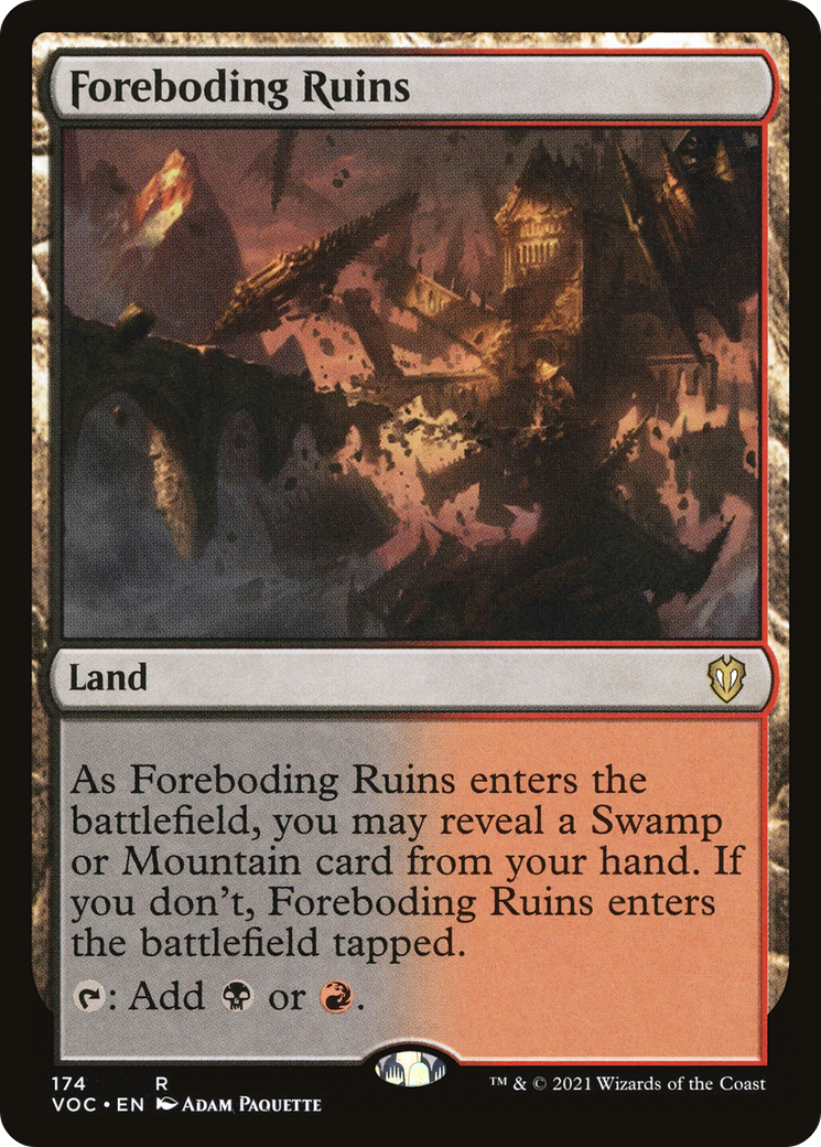 Foreboding Ruins (VOC-174) - Crimson Vow Commander - Premium MTG Single from Wizards of the Coast - Just $0.08! Shop now at Game Crave Tournament Store