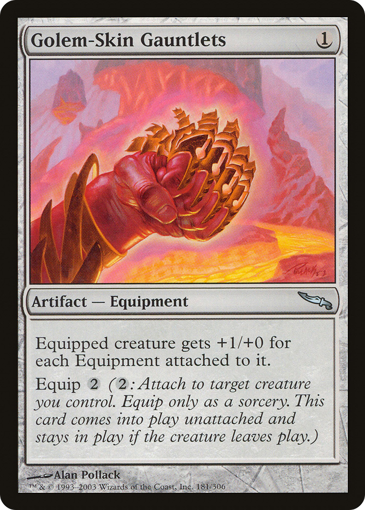 Golem-Skin Gauntlets (MRD-181) - Mirrodin Foil - Premium MTG Single from Wizards of the Coast - Just $0.34! Shop now at Game Crave Tournament Store