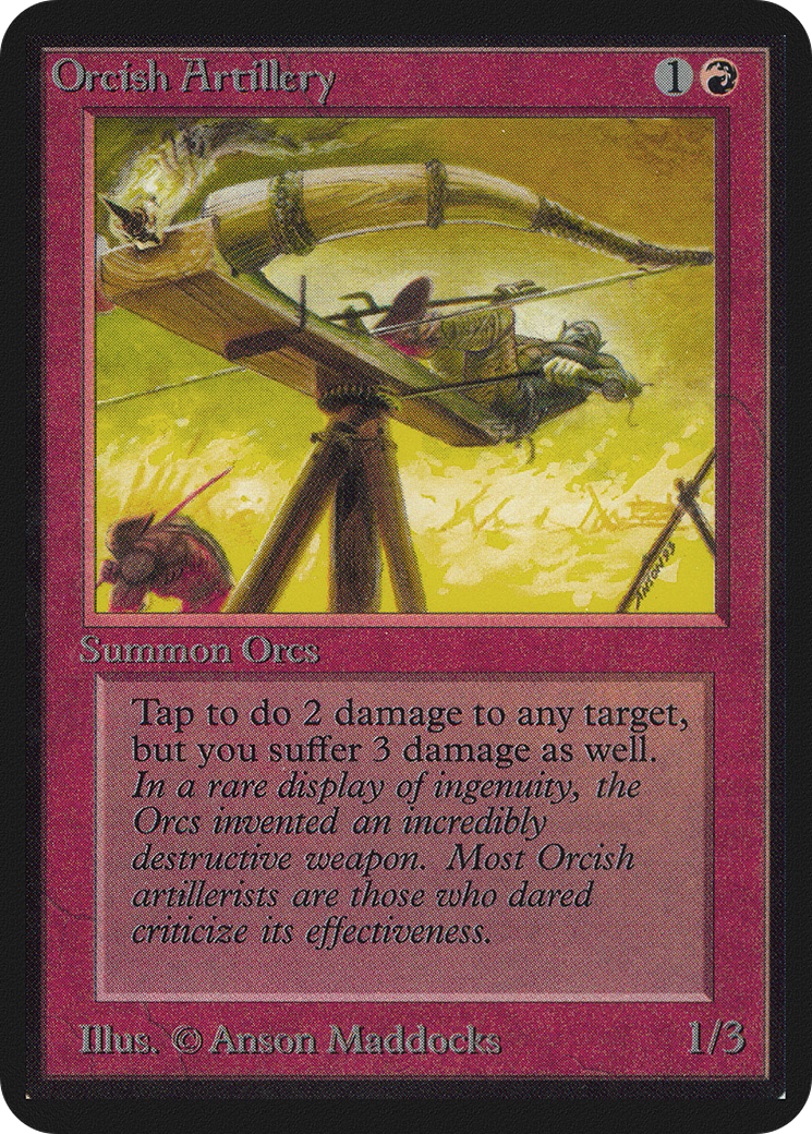 Orcish Artillery (LEA-165) - Limited Edition Alpha - Premium MTG Single from Wizards of the Coast - Just $62.48! Shop now at Game Crave Tournament Store