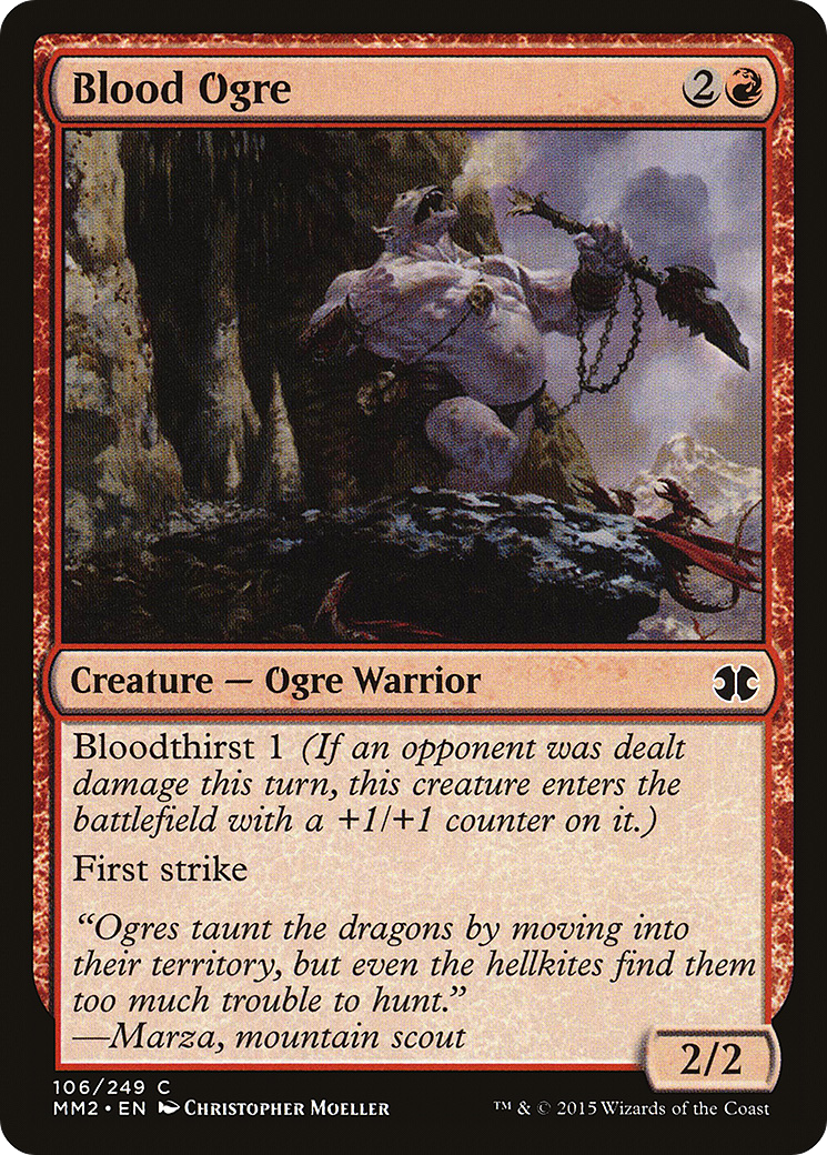 Blood Ogre (MM2-106) - Modern Masters 2015 Foil - Premium MTG Single from Wizards of the Coast - Just $0.25! Shop now at Game Crave Tournament Store