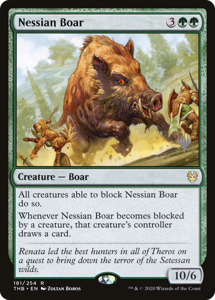 Nessian Boar (PTHB-181P) - Theros Beyond Death Promos - Premium MTG Single from Wizards of the Coast - Just $0.09! Shop now at Game Crave Tournament Store