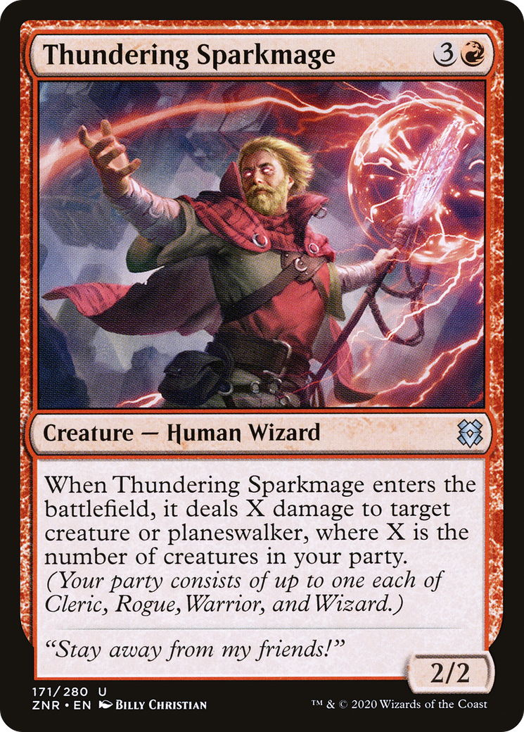 Thundering Sparkmage (ZNR-171) - Zendikar Rising - Premium MTG Single from Wizards of the Coast - Just $0.25! Shop now at Game Crave Tournament Store