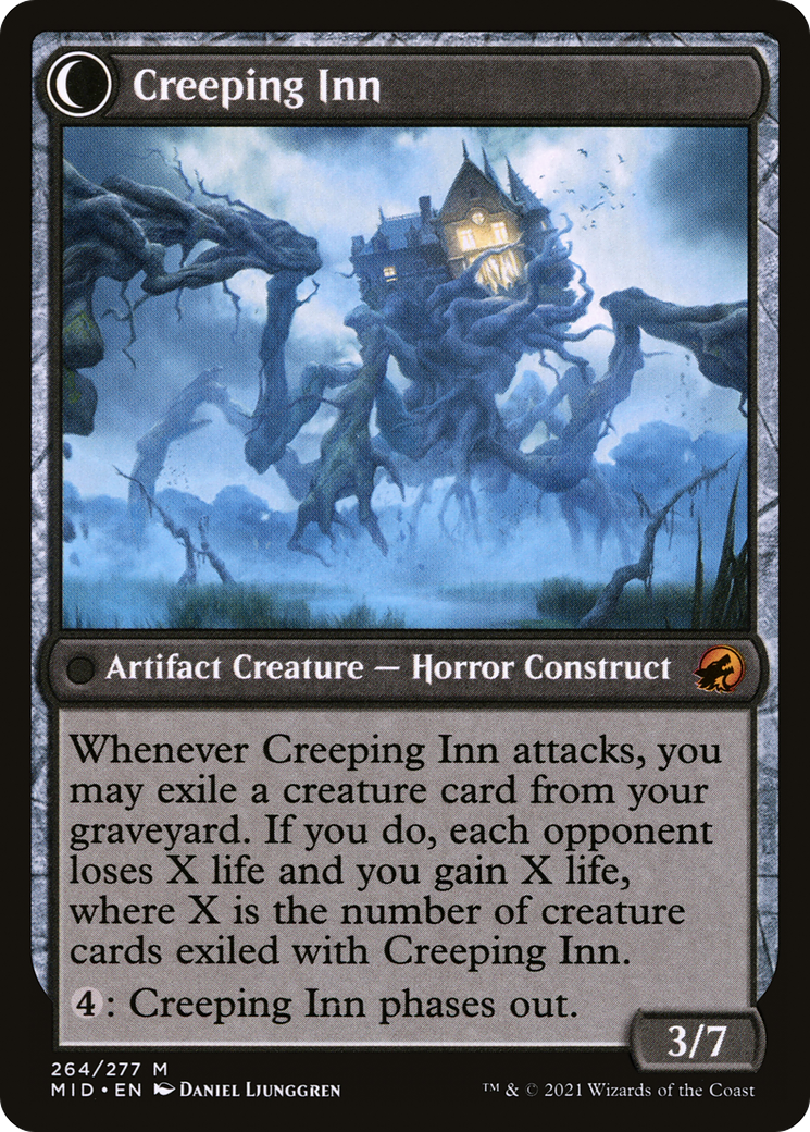 Hostile Hostel // Creeping Inn (MID-264) - Innistrad: Midnight Hunt: (Double Faced Transform) - Premium MTG Single from Wizards of the Coast - Just $0.54! Shop now at Game Crave Tournament Store