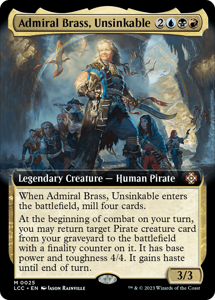 Admiral Brass, Unsinkable (LCC-025) - The Lost Caverns of Ixalan Commander: (Extended Art) - Premium MTG Single from Wizards of the Coast - Just $0.08! Shop now at Game Crave Tournament Store
