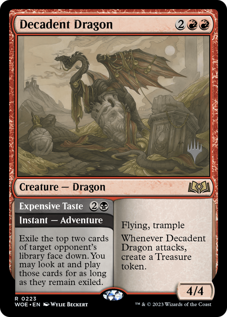 Decadent Dragon // Expensive Taste (PWOE-223P) - Wilds of Eldraine Promos Foil - Premium MTG Single from Wizards of the Coast - Just $0.16! Shop now at Game Crave Tournament Store