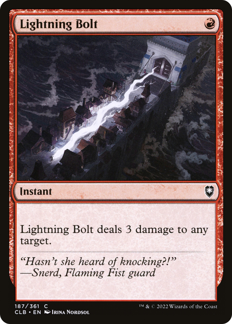 Lightning Bolt (CLB-187) - Commander Legends: Battle for Baldur's Gate Foil - Premium MTG Single from Wizards of the Coast - Just $1.71! Shop now at Game Crave Tournament Store