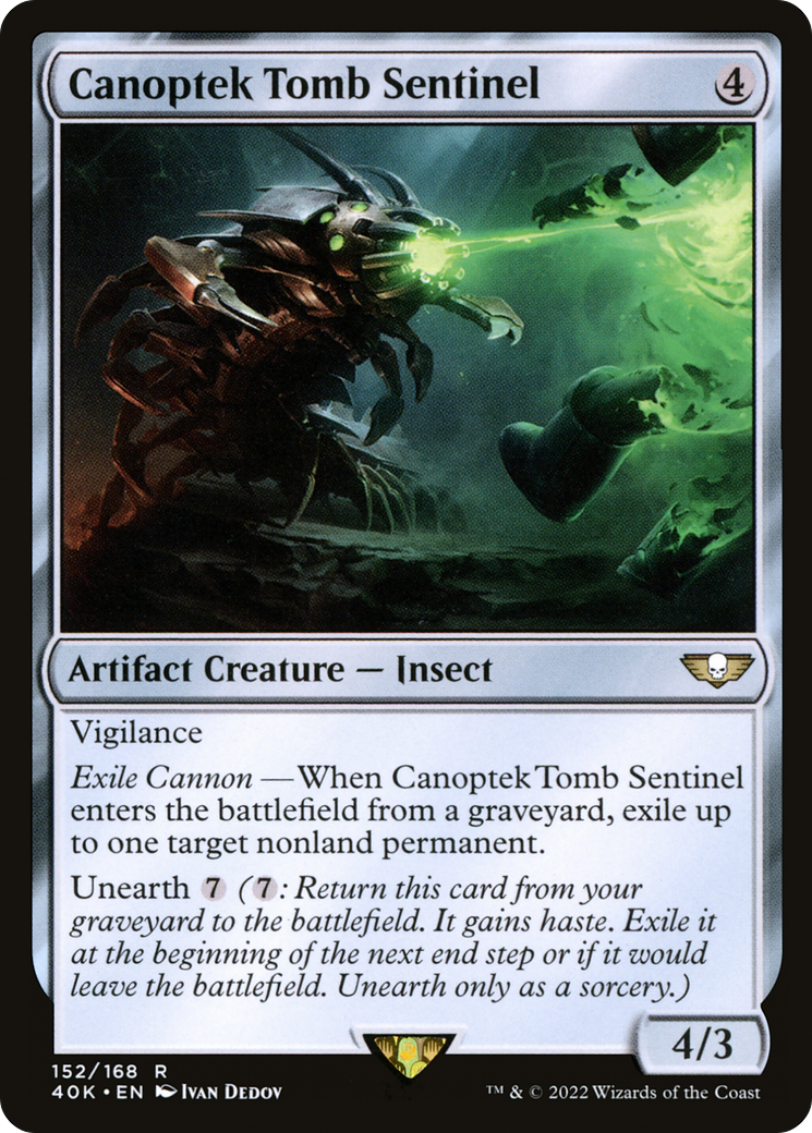 Canoptek Tomb Sentinel (40K-152) - Warhammer 40,000 Commander - Premium MTG Single from Wizards of the Coast - Just $0.22! Shop now at Game Crave Tournament Store