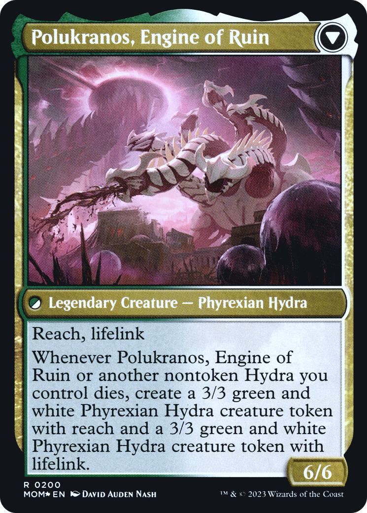 Polukranos Reborn // Polukranos, Engine of Ruin (PMOM-200S) - March of the Machine Promos Foil - Premium MTG Single from Wizards of the Coast - Just $0.80! Shop now at Game Crave Tournament Store