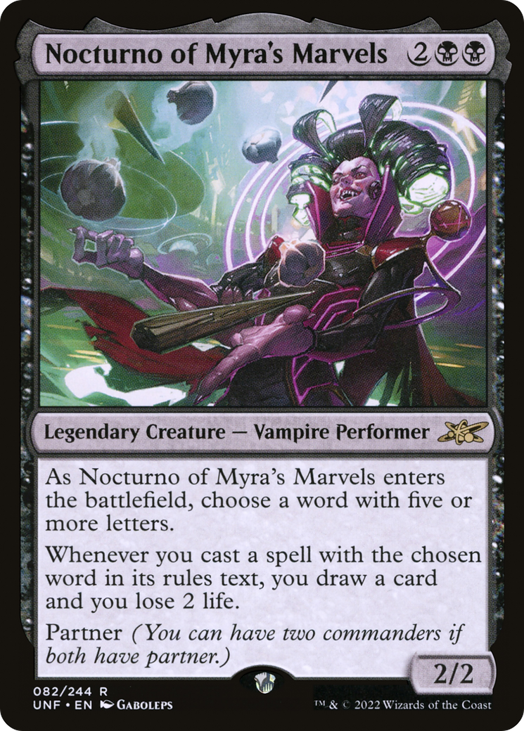 Nocturno of Myra's Marvels (UNF-082) - Unfinity Foil - Premium MTG Single from Wizards of the Coast - Just $0.08! Shop now at Game Crave Tournament Store