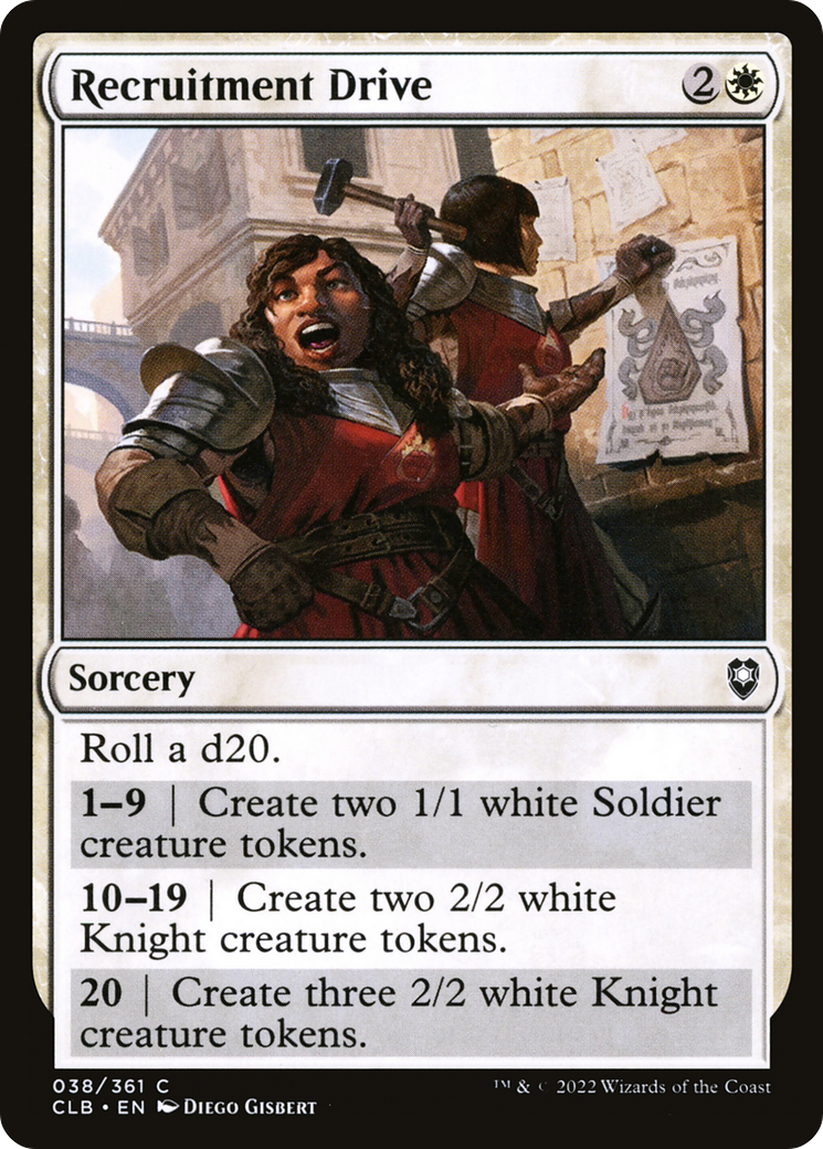 Recruitment Drive (CLB-038) - Commander Legends: Battle for Baldur's Gate - Premium MTG Single from Wizards of the Coast - Just $0.08! Shop now at Game Crave Tournament Store