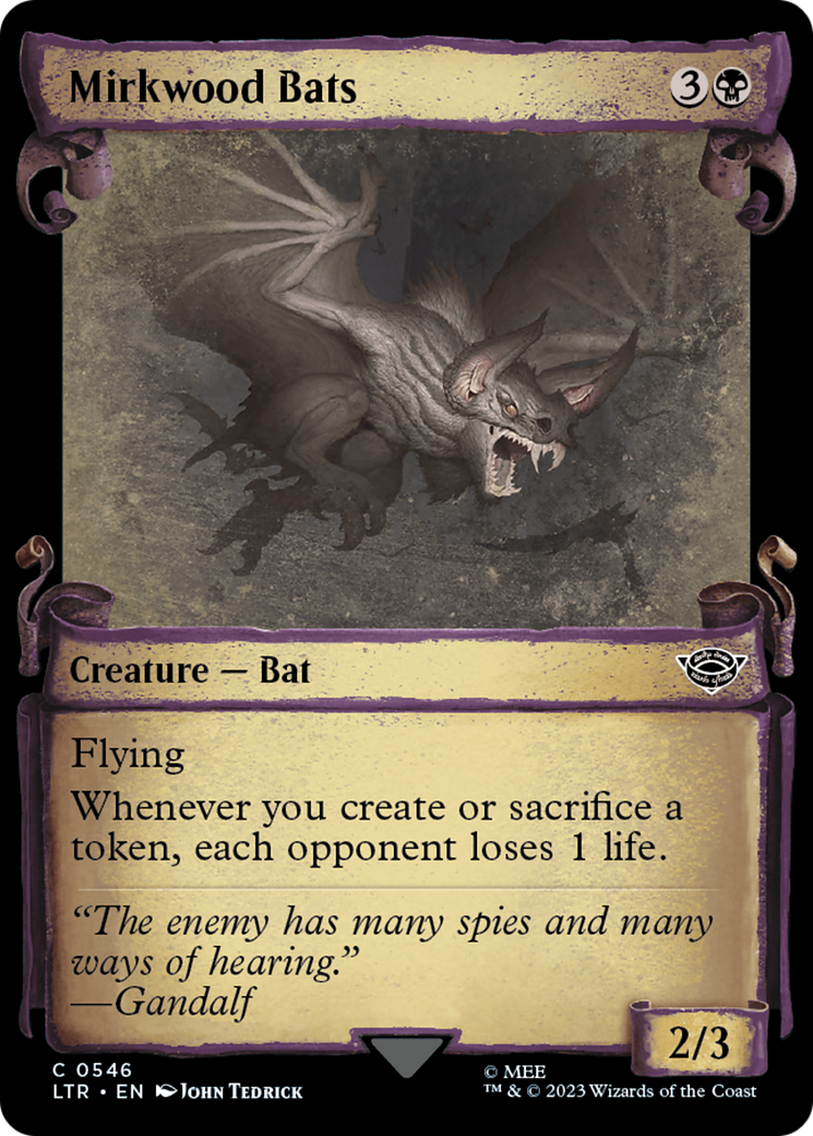 Mirkwood Bats (LTR-546) - The Lord of the Rings: Tales of Middle-earth: (Showcase) Foil - Premium MTG Single from Wizards of the Coast - Just $1.25! Shop now at Game Crave Tournament Store