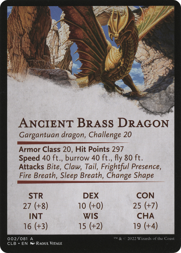 Ancient Brass Dragon // Ancient Brass Dragon (ACLB-002) - Battle for Baldur's Gate Art Series (Borderless) - Premium MTG Single from Wizards of the Coast - Just $0! Shop now at Game Crave Tournament Store