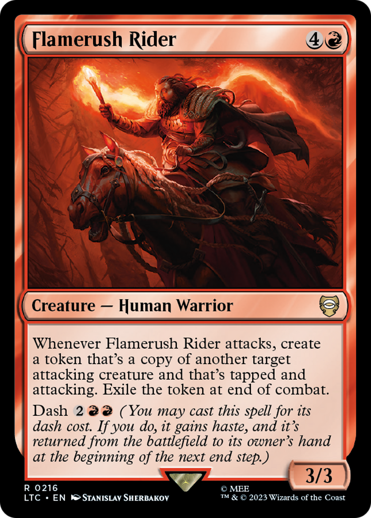 Flamerush Rider (LTC-216) - Tales of Middle-earth Commander - Premium MTG Single from Wizards of the Coast - Just $0.25! Shop now at Game Crave Tournament Store